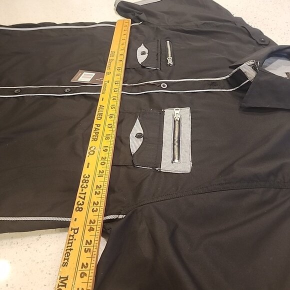 NWT Vertical Shirt Mens 4X Black Button Pockets Short Sleeves - Picture 6 of 8